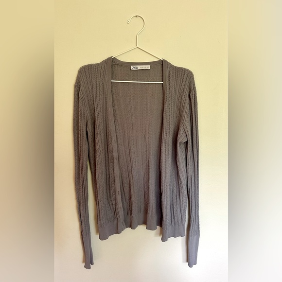 Zara Jewel Button Cable-knit Cardigan - Picture 2 of 12